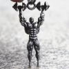 Men's Fitness Dumbbell Muscle Male Pendant Titanium Steel