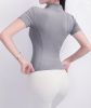Fitness suit women's short sleeved yoga suit 2024 summer new sun protection high elasticity breathable quick drying sports jacket top