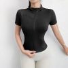 Fitness suit women's short sleeved yoga suit 2024 summer new sun protection high elasticity breathable quick drying sports jacket top