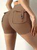 2024 new style nude three-quarter pants sexy yoga pants summer high-waisted peach hip-lifting exercise shorts fitness pants