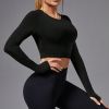 Sports long sleeved hoodie for women's running yoga suit, quick drying and breathable back hollow out hoodie, sexy and beautiful back fitness top