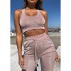 Fitness Sports Suit New Trousers Vest Women Two-piece