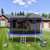 14FT Trampoline Set with Swing,Sports Fitness Trampolines with Enclosure Net, Recreational Trampolines for Outdoor Indoor