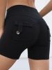 2024 new style nude three-quarter pants sexy yoga pants summer high-waisted peach hip-lifting exercise shorts fitness pants