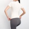 Fitness suit women's short sleeved yoga suit 2024 summer new sun protection high elasticity breathable quick drying sports jacket top